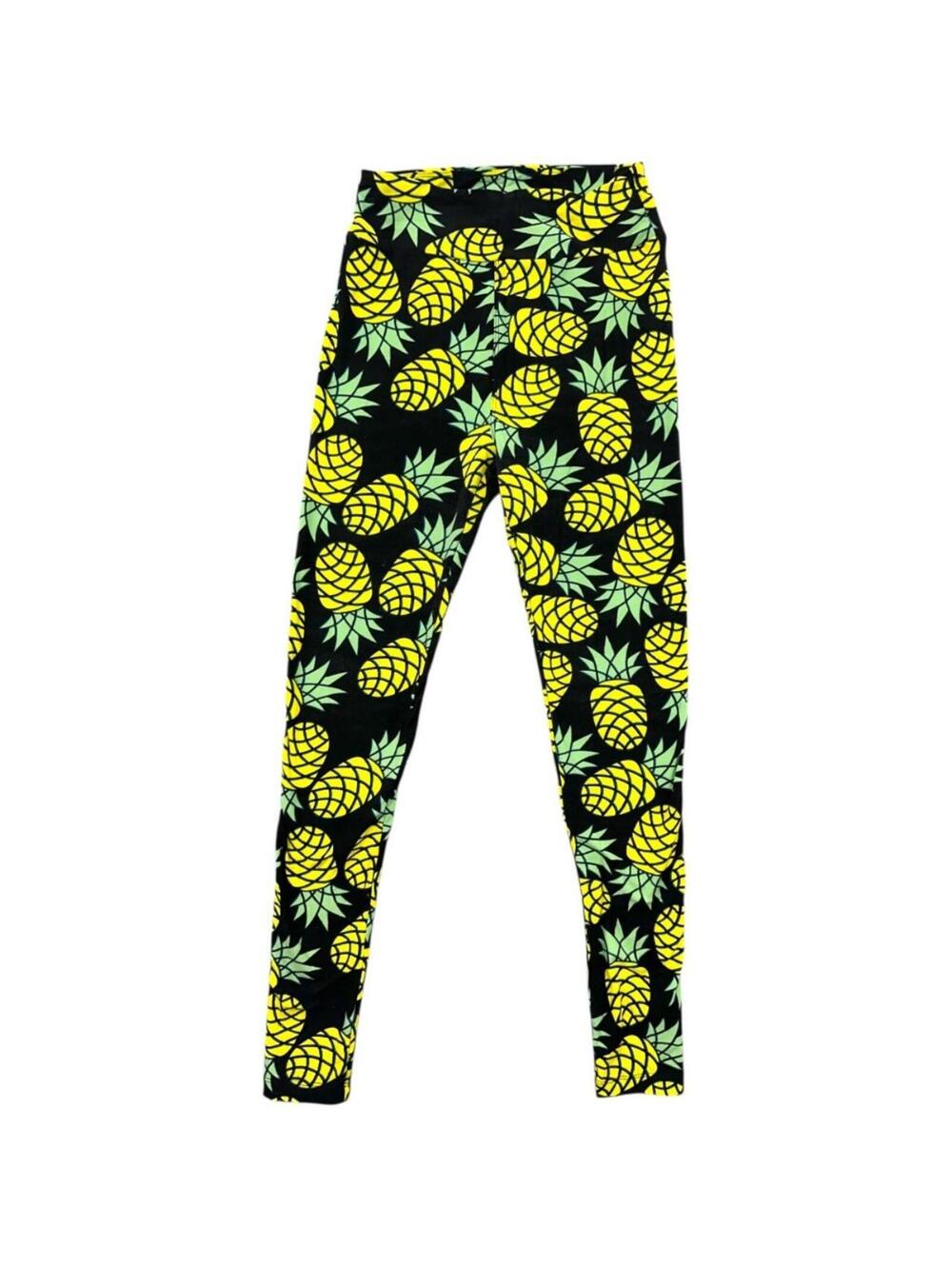LuLaRoe Black Pineapple Print Leggings Bohemian Indie Loungewear